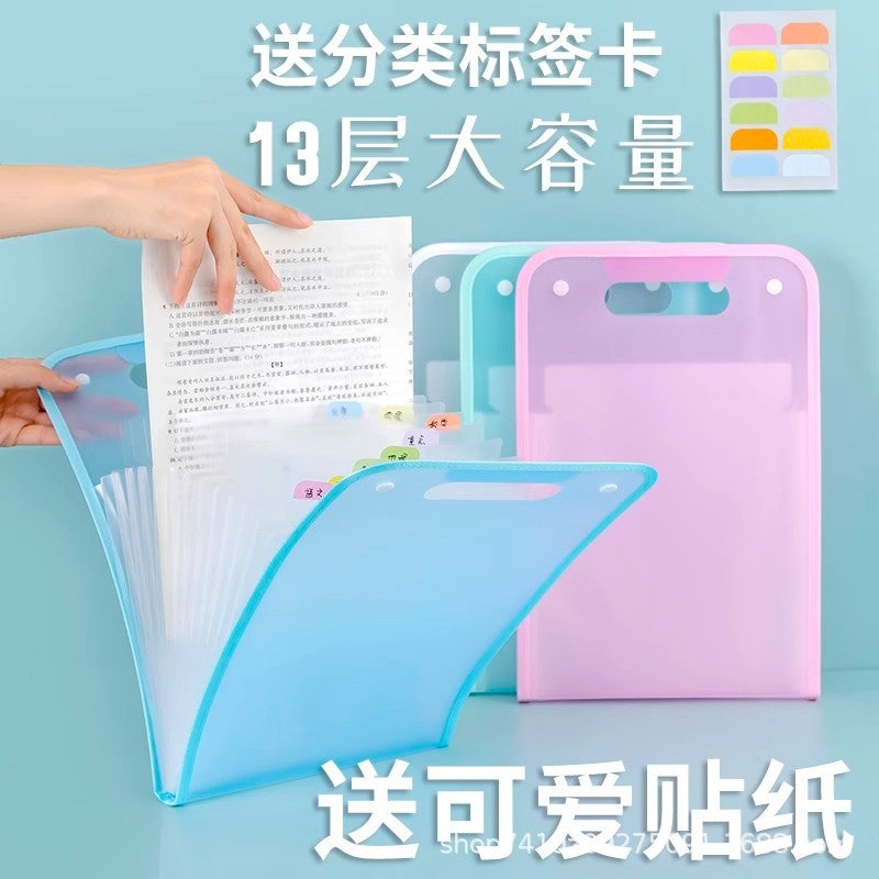 File Bag Clip Organ Bag Test Paper Storage Bag Subject A4 Satchel Large Capacity Paper Classification Student Sorting Classification - Image 2
